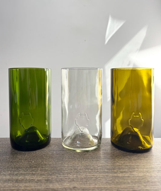 Devil Tumblers - Set of Amber, Green and Clear